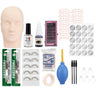 False Eyelash Extension Training Kit Practice Model Head Eye Pads Tweezers Glue Ring Brush Grafting Eyelash Tools Kit