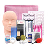 False Eyelash Extension Training Kit Practice Model Head Eye Pads Tweezers Glue Ring Brush Grafting Eyelash Tools Kit