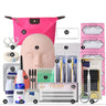 False Eyelash Extension Training Kit Practice Model Head Eye Pads Tweezers Glue Ring Brush Grafting Eyelash Tools Kit