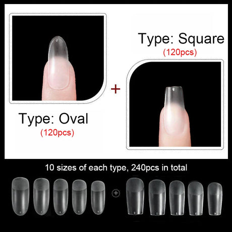 False Nails New Matte Tips Fake Nail Capsule Press on Coffin/Stiletto/Almond/Square/Oval Nail Art Practice Manicure Tool