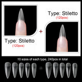 False Nails New Matte Tips Fake Nail Capsule Press on Coffin/Stiletto/Almond/Square/Oval Nail Art Practice Manicure Tool