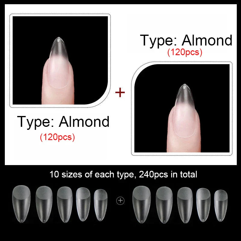 False Nails New Matte Tips Fake Nail Capsule Press on Coffin/Stiletto/Almond/Square/Oval Nail Art Practice Manicure Tool