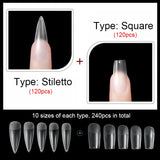 False Nails New Matte Tips Fake Nail Capsule Press on Coffin/Stiletto/Almond/Square/Oval Nail Art Practice Manicure Tool