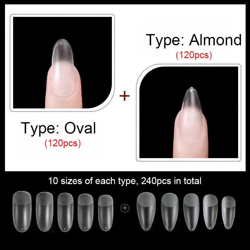 False Nails New Matte Tips Fake Nail Capsule Press on Coffin/Stiletto/Almond/Square/Oval Nail Art Practice Manicure Tool