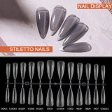 False Nails New Matte Tips Fake Nail Capsule Press on Coffin/Stiletto/Almond/Square/Oval Nail Art Practice Manicure Tool