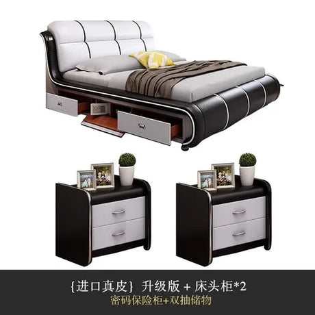 Fancy Wooden Queen Bed Adults Drawer Double Children Queen Bed Full Size Luxury Cama De Lujo Para Dormitorio Set Furniture