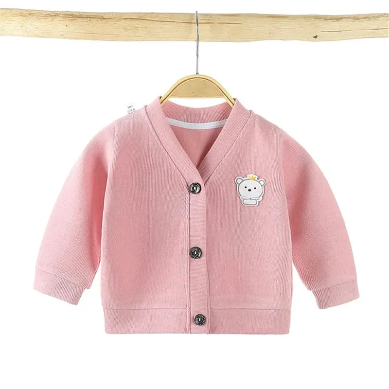 Fashion Baby Coats Sweater Children Cardigan Jackets Tops V-Neck Toddler Kids Outwear Long Sleeve Newborn Infant Clothing 0-3Y