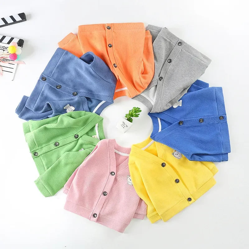 Fashion Baby Coats Sweater Children Cardigan Jackets Tops V-Neck Toddler Kids Outwear Long Sleeve Newborn Infant Clothing 0-3Y