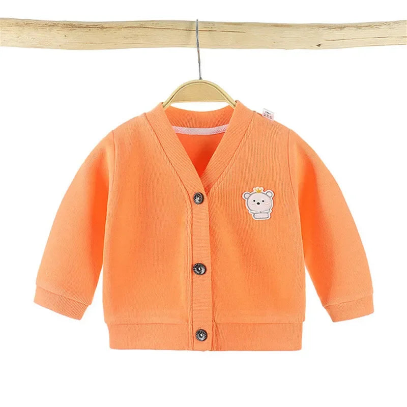 Fashion Baby Coats Sweater Children Cardigan Jackets Tops V-Neck Toddler Kids Outwear Long Sleeve Newborn Infant Clothing 0-3Y