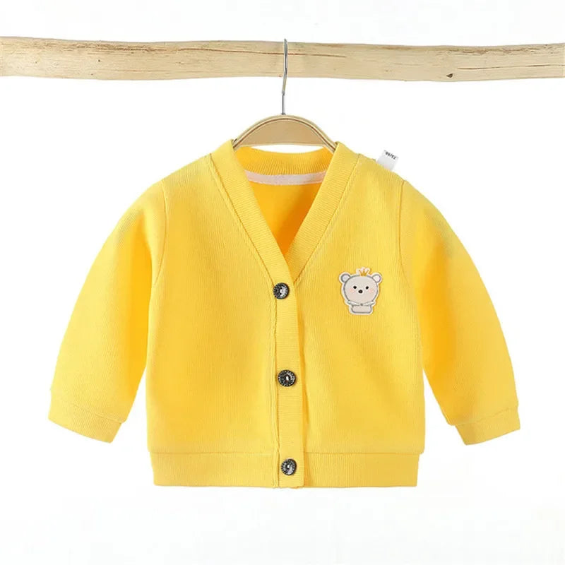 Fashion Baby Coats Sweater Children Cardigan Jackets Tops V-Neck Toddler Kids Outwear Long Sleeve Newborn Infant Clothing 0-3Y