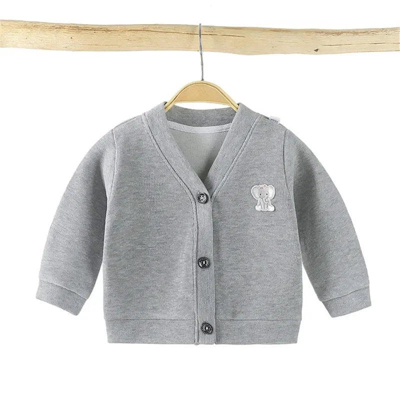 Fashion Baby Coats Sweater Children Cardigan Jackets Tops V-Neck Toddler Kids Outwear Long Sleeve Newborn Infant Clothing 0-3Y