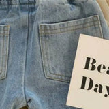 Fashion Baby Girl Bow Jean Flare Pant Infant Toddler Child Elegant Preal Denim Trousers Bell-bottomed Pant Baby Clothes 1-7Y