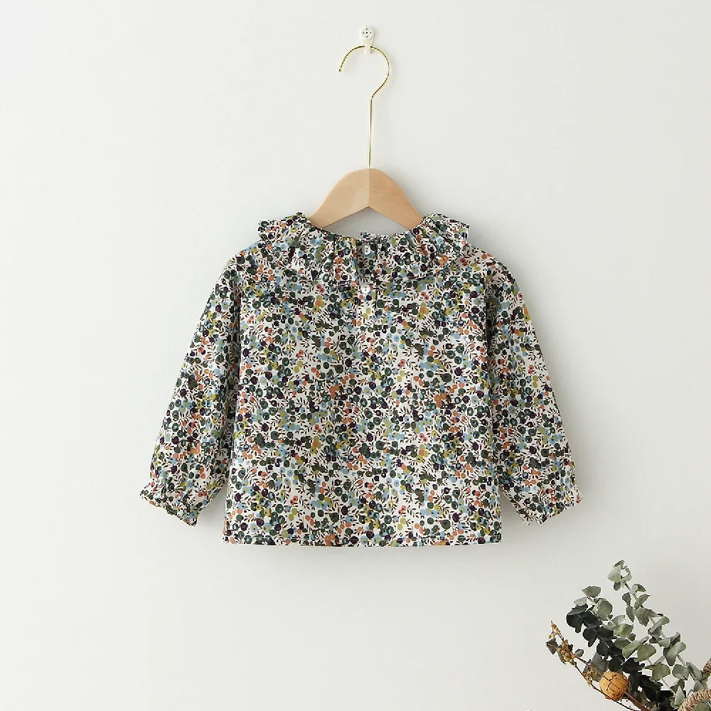 Fashion Baby Girl Cotton Blouse Infant Toddler Girl Princess Cotton Shirt Long Sleeve Summer Spring Girls Tops Blouses