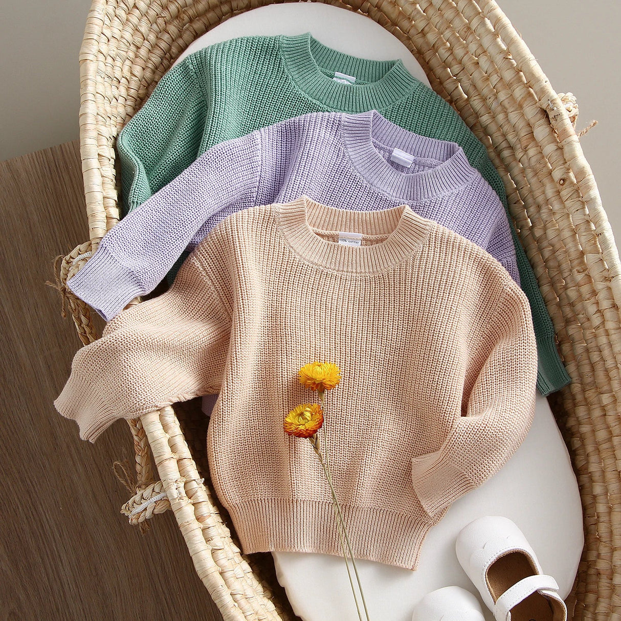 Fashion Baby Sweater Clothes Soft Knitted Loose Sweater Spring Autumn Pullover Children's Tops Kids Winter Clothing