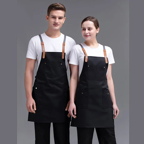 Fashion Canvas kitchen Aprons For Woman Men Chef Work Apron For Grill Restaurant Bar Shop Cafes Beauty Nails Studios Uniform