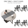 Fashion Folding Dining Table Furniture Multifunctional Round Movable Dining Table with Folding Chairs