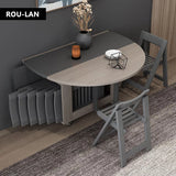 Fashion Folding Dining Table Furniture Multifunctional Round Movable Dining Table with Folding Chairs