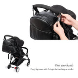 Fashion Maternity Nappy Changing Bag for Mother Black Large Capacity Fashion Diaper Bag with 2 Straps Travel Backpack for Baby