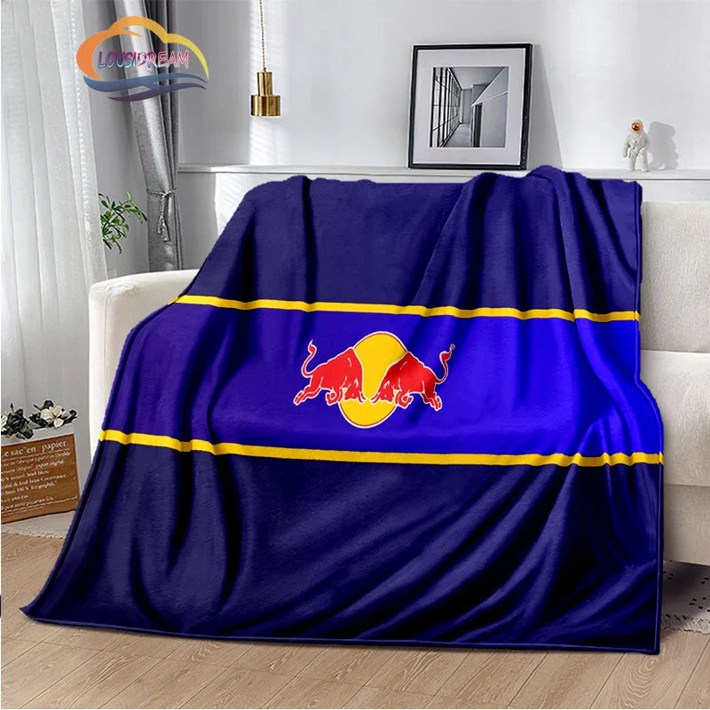 Fashion Print R-red-bull-s Blanket Bedroom Sofa Bed Soft Portable s flannel  for Adult or Children Travel Picnics