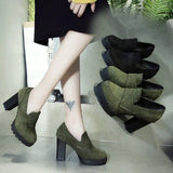 Fashion Thick Heel Ladies Boots Waterproof Platform Round Head Spring and Autumn Women&#39;s Boots New Korean Style Wild