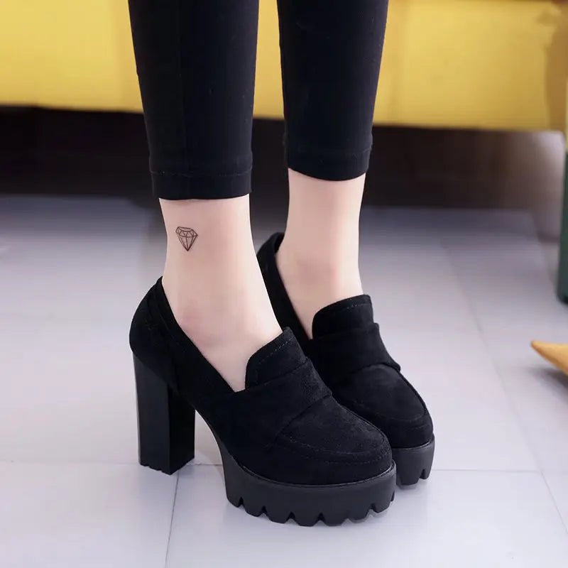 Fashion Thick Heel Ladies Boots Waterproof Platform Round Head Spring and Autumn Women&#39;s Boots New Korean Style Wild