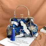 Fashion Vintage Fringe Bag Small Shell Bags Chain Women Shoulder Crossbody Bag Crane Flying Women's Handbags Purses
