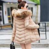 Fashion Winter Jacket Women Big Fur Belt Hooded Thick Down Parkas X-Long Female Jacket Coat Slim Warm Winter Outwear 2019 New