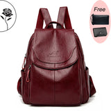 Fashion Women Backpack Luxury Designer Ladies Anti-theft Backpack Soft Leather School Bags Large Capacity Travel Bags Mochila