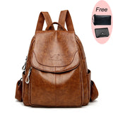 Fashion Women Backpack Luxury Designer Ladies Anti-theft Backpack Soft Leather School Bags Large Capacity Travel Bags Mochila