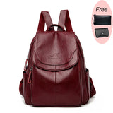 Fashion Women Backpack Luxury Designer Ladies Anti-theft Backpack Soft Leather School Bags Large Capacity Travel Bags Mochila