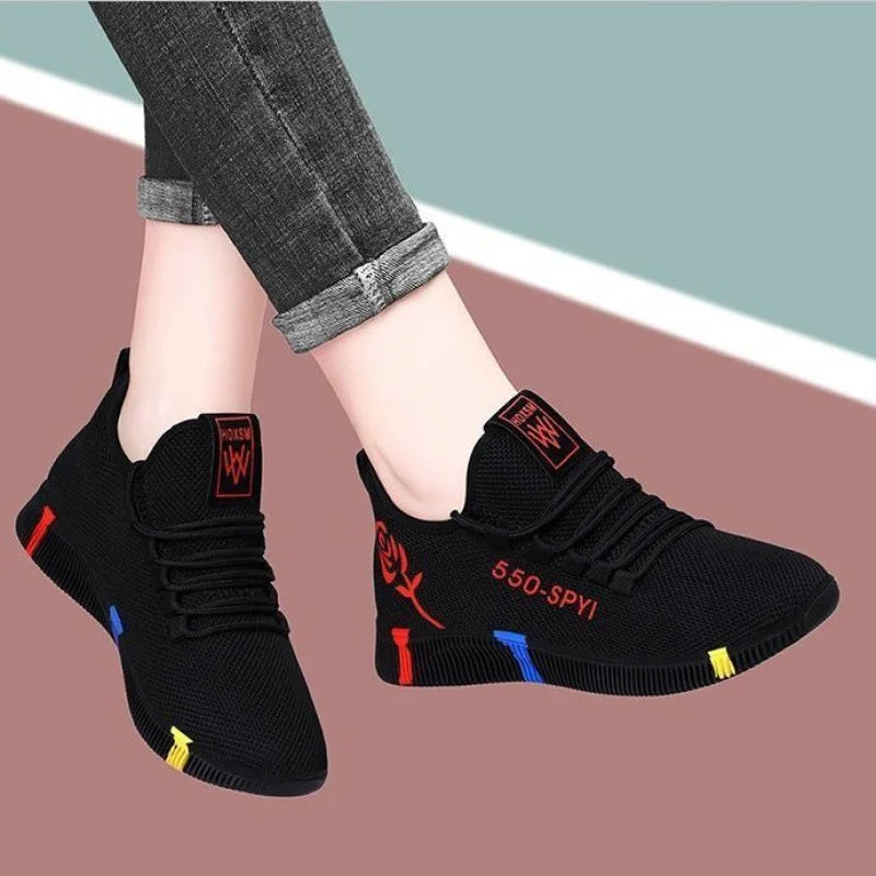 Fashion Women Running Shoes 2023 Rose Soft Sneakers Woman Athletic Breathable Women Sport Shoes Basket Mesh ShoesTenis Feminino