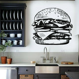 Fast Food Sign Window Stickers Hamburger Rapid Delicious Food Vinyl Wall Decal Fast Food Cafe Restaurant Fresh Burger Stickers