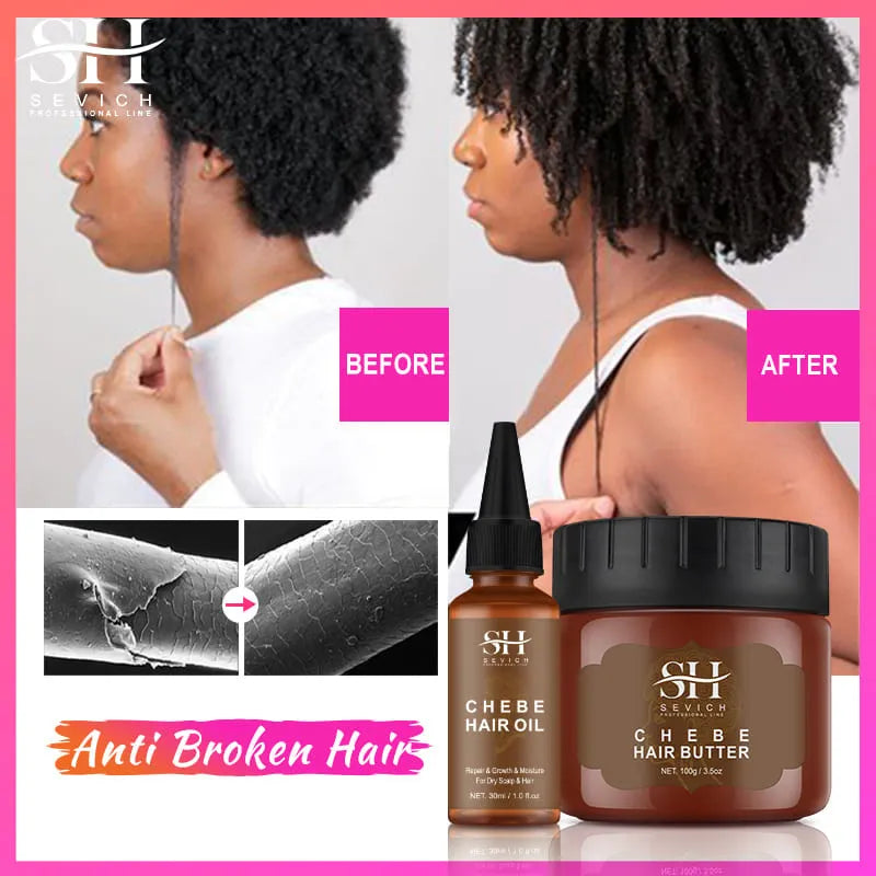 Fast Hair Growth Set Chebe Oil Traction Alopecia Hair Mask Anti Break Loss Hair Growth Oil Baldness Treatment Hair Care Products