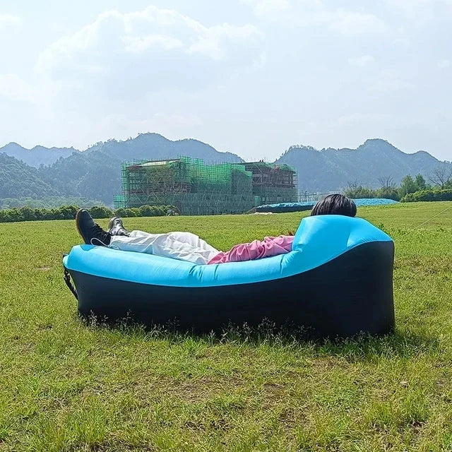 Fast Inflatable Sofa Camping Air Lounger Beach Sleeping Bag Portable Foldable Air Sofa for Travel Picnic Outdoor Lazy Bed Chair