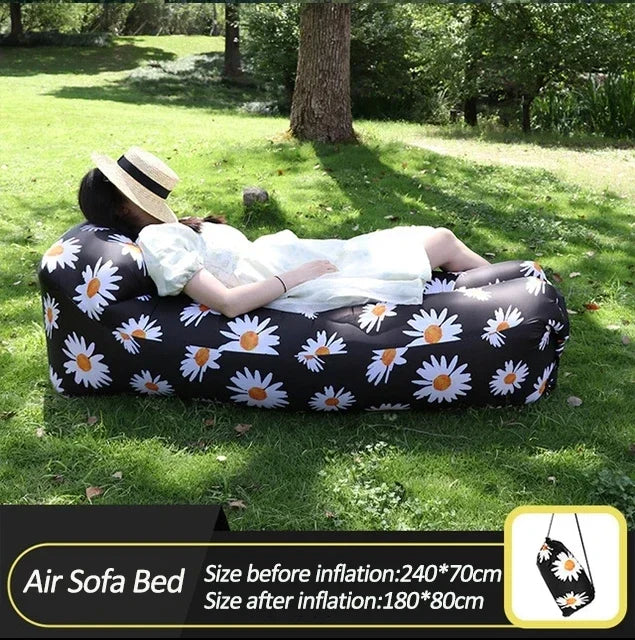 Fast Inflatable Sofa Camping Air Lounger Beach Sleeping Bag Portable Foldable Air Sofa for Travel Picnic Outdoor Lazy Bed Chair