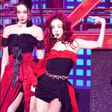 Female Singer Jazz Dancer Costume Women Group Kpop Stage Outfit Bar Nightclub Ds Dj Gogo Clothes Stage Performance Wear DWY9641