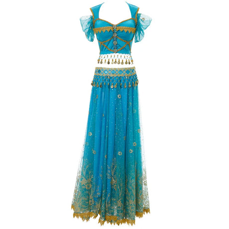 Festival Arabian Princess Costumes Indian Dance Embroider Bollywood Jasmine Costume Party Cosplay Jasmine Princess Fancy Outfit