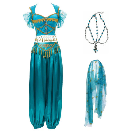 Festival Arabian Princess Costumes Indian Dance Embroider Bollywood Jasmine Costume Party Cosplay Jasmine Princess Fancy Outfit