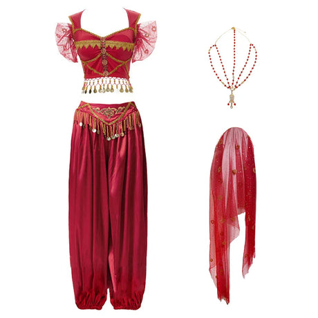 Festival Arabian Princess Costumes Indian Dance Embroider Bollywood Jasmine Costume Party Cosplay Jasmine Princess Fancy Outfit