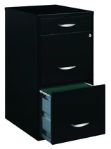 Filing Cabinet 18"W, 3-Drawer Organizer File, Black