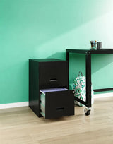 Filing Cabinet 2-Drawer Steel File Cabinet with Lock, Black