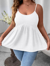 Finjani Women's Plus Size Cami Top Frenchy Solid Peplum Backless Cami Top Casual Clothing For Summer New