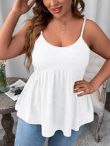 Finjani Women's Plus Size Cami Top Frenchy Solid Peplum Backless Cami Top Casual Clothing For Summer New