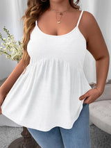 Finjani Women's Plus Size Cami Top Frenchy Solid Peplum Backless Cami Top Casual Clothing For Summer New