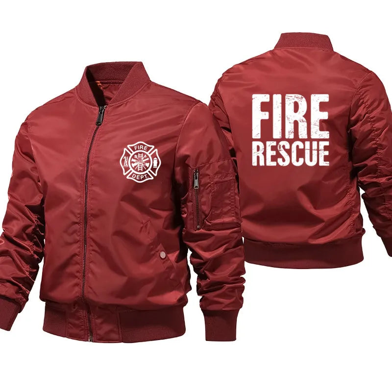 Fire Rescue Firefighter Fireman Bomber Jacket Ma-1 Aviator Pilot Air Mens Streetwear Winter Coats Male Windbreak Jackets S-5XL