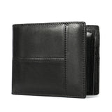 First layer cowhide horizontal square men·s money clip  Retro anti-theft brush card wallet Two-fold genuine leather men·s wallet