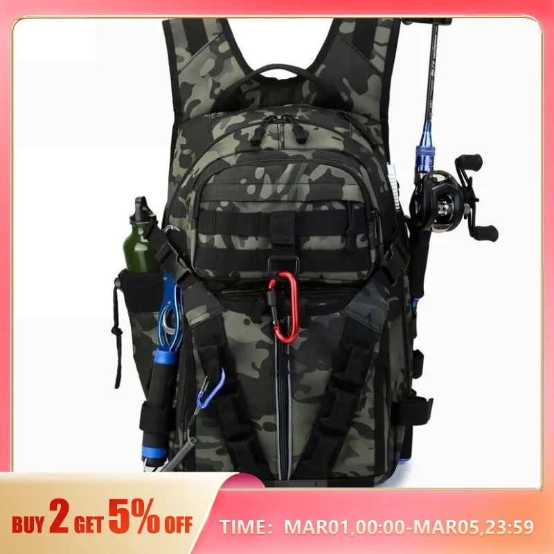 Fishing Box Rod Large-capacity Fishing Backpack Carp Fishing Accessories Fishing Tackle Backpack Tactical Camping Travel Bag