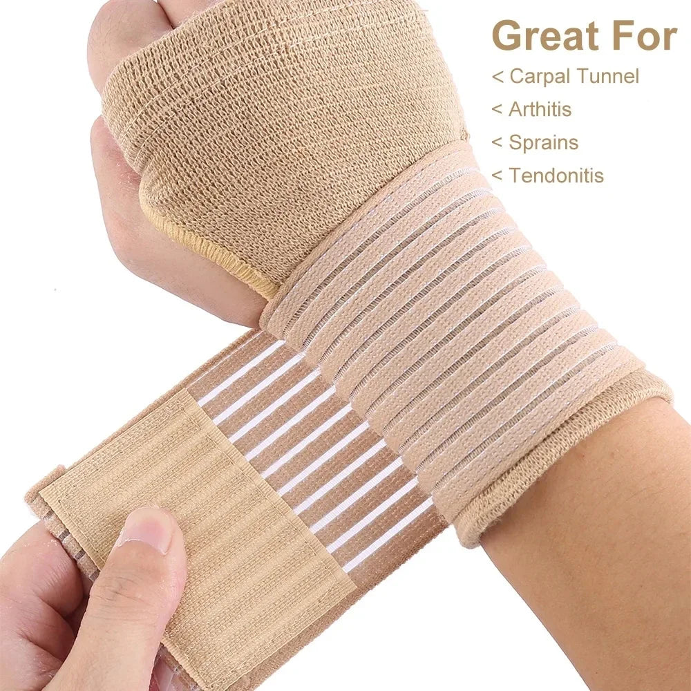 Fitness Elastic Wrist Guard Wristband Arthritis Sprain Band Carpal Protector Hand Brace Sports Safety Wrist Supports Accessories