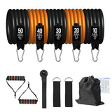 Fitness Resistance Bands Set Yoga 5 Tube Workout Bands Home Exercise Bands with Door Anchor Handles Ankle Straps Gym Equipment