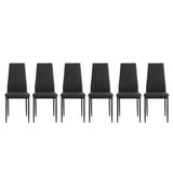 [Flash Sale]7-Piece Dining Table Chair Set 1 Glass Dining Table 6 PU Chair Ideal for Kitchen Dining Room[US-W]